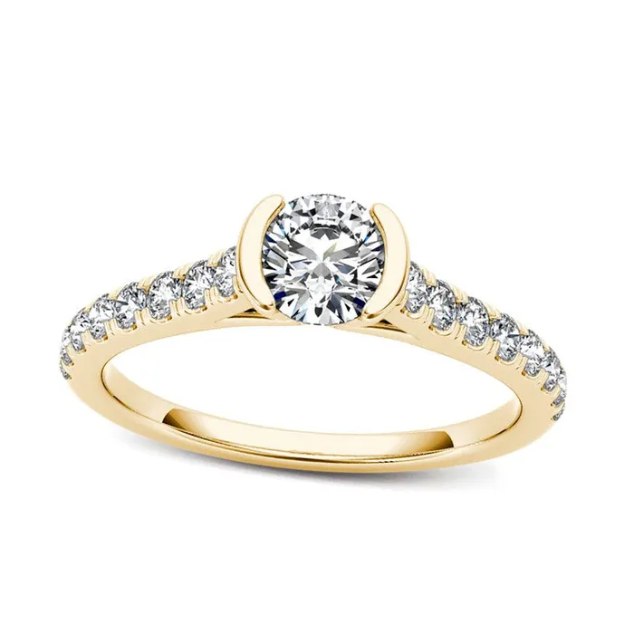 075 CT TW Natural Diamond Engagement Ring in Solid 14K Gold Goldia Rings 075 CT TW Natural Diamond Engagement Ring in Solid 14K Gold Goldia Rings
