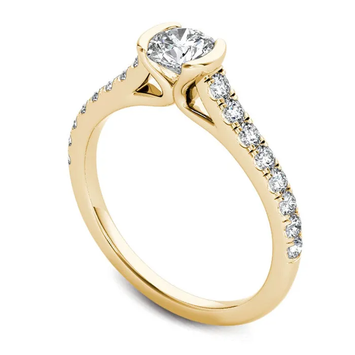 075 CT TW Natural Diamond Engagement Ring in Solid 14K Gold Goldia Rings 075 CT TW Natural Diamond Engagement Ring in Solid 14K Gold Goldia Rings