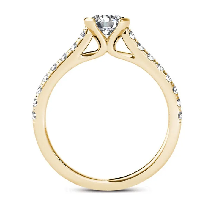 075 CT TW Natural Diamond Engagement Ring in Solid 14K Gold Goldia Rings 075 CT TW Natural Diamond Engagement Ring in Solid 14K Gold Goldia Rings