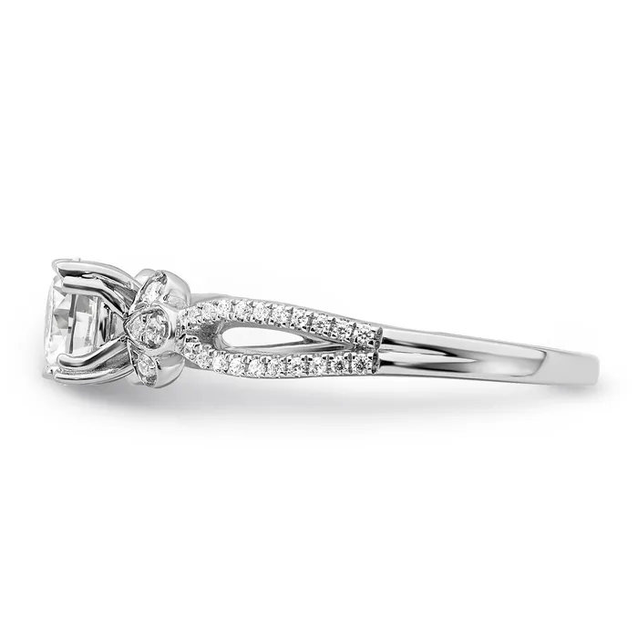 075ct CZ Solid Real 14k Polish 34ct Cushion Split Shank Engage Dia Ring Goldia Rings