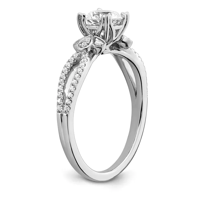 075ct CZ Solid Real 14k Polish 34ct Cushion Split Shank Engage Dia Ring Goldia Rings