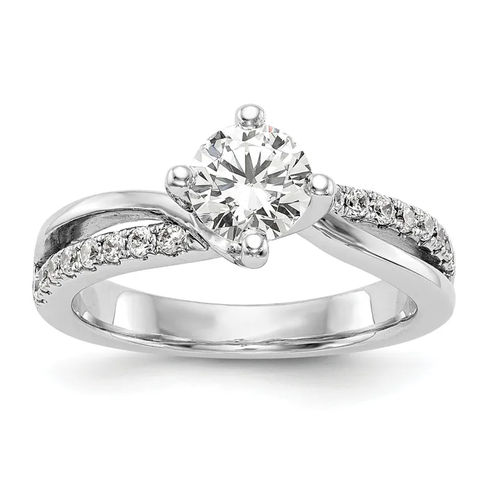 075ct CZ Solid Real 14k White Gold Round ByPass Engagement Ring Goldia Rings 075ct CZ Solid Real 14k White Gold Round ByPass Engagement Ring Goldia Rings