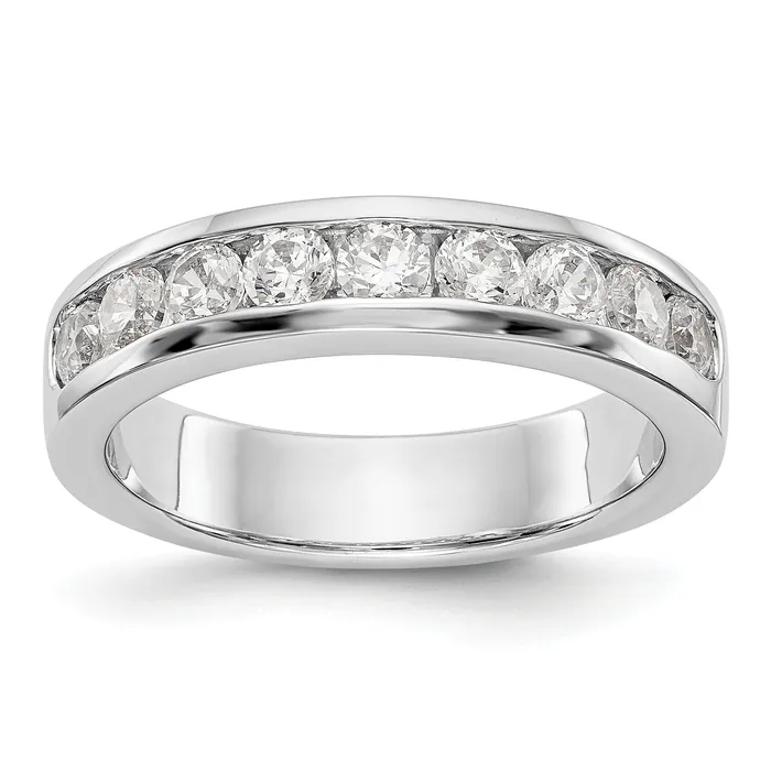 084ct CZ Solid Real 14K White Gold 9Stone Channel Wedding Band Ring Goldia Rings 084ct CZ Solid Real 14K White Gold 9Stone Channel Wedding Band Ring Goldia Rings