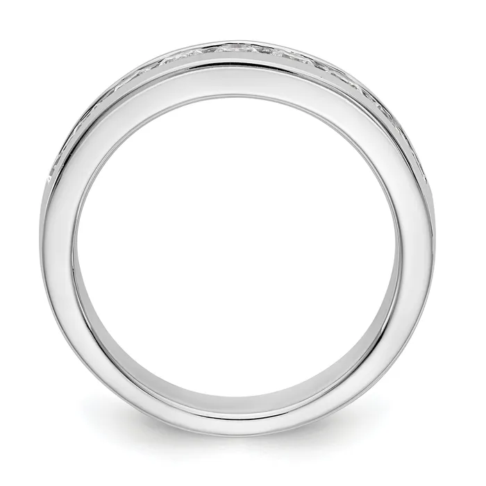 084ct CZ Solid Real 14K White Gold 9Stone Channel Wedding Band Ring Goldia Rings