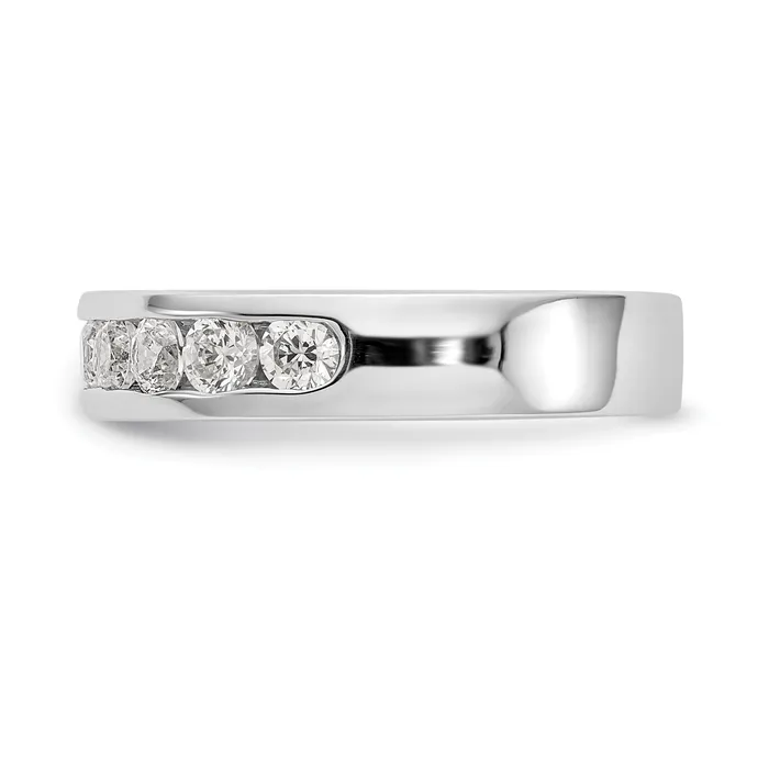 084ct CZ Solid Real 14K White Gold 9Stone Channel Wedding Band Ring Goldia Rings