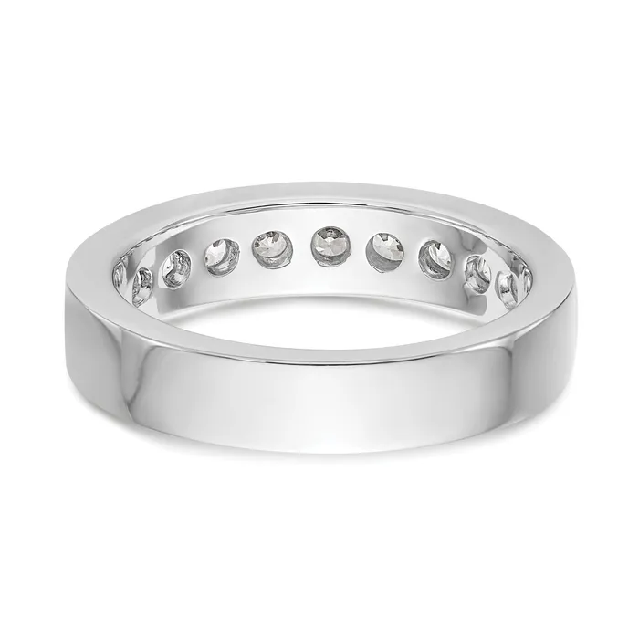 084ct CZ Solid Real 14K White Gold 9Stone Channel Wedding Band Ring Goldia Rings