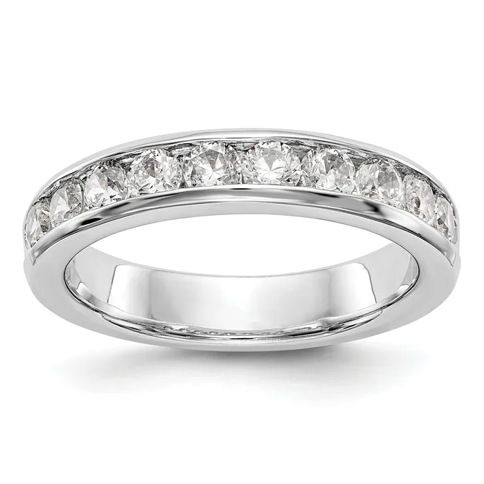 093ct CZ Solid Real 14K White Gold 10Stone Channel Wedding Band Ring Goldia Rings 093ct CZ Solid Real 14K White Gold 10Stone Channel Wedding Band Ring Goldia Rings