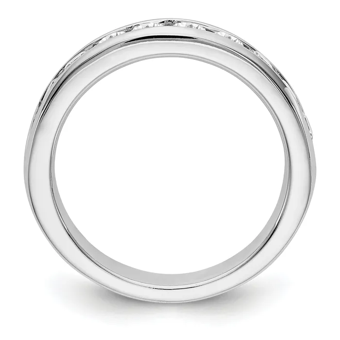 093ct CZ Solid Real 14K White Gold 10Stone Channel Wedding Band Ring Goldia Rings