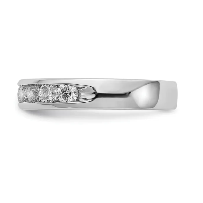 093ct CZ Solid Real 14K White Gold 10Stone Channel Wedding Band Ring Goldia Rings