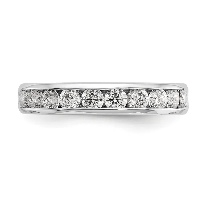 093ct CZ Solid Real 14K White Gold 10Stone Channel Wedding Band Ring Goldia Rings