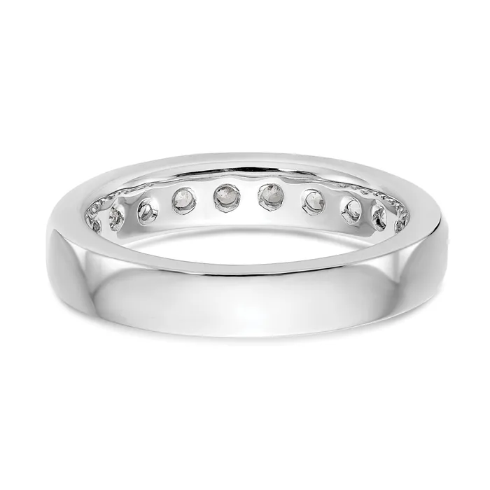 093ct CZ Solid Real 14K White Gold 10Stone Channel Wedding Band Ring Goldia Rings