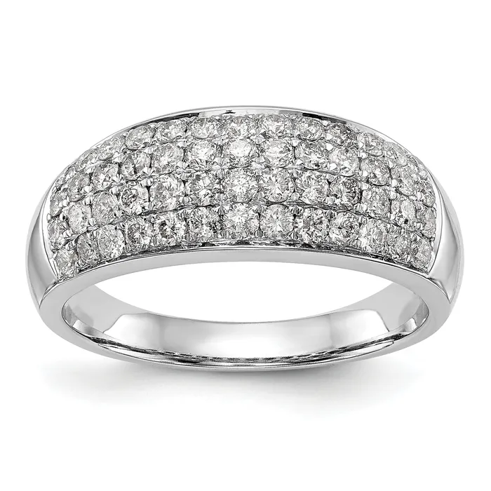 097ct CZ Solid Real 14K White Gold Wedding Band Ring Goldia Rings