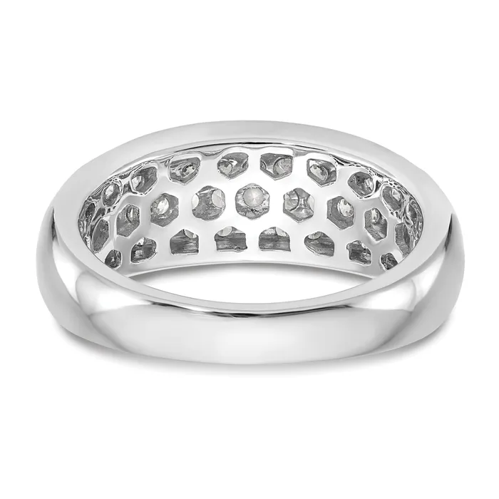 097ct CZ Solid Real 14K White Gold Wedding Band Ring Goldia Rings