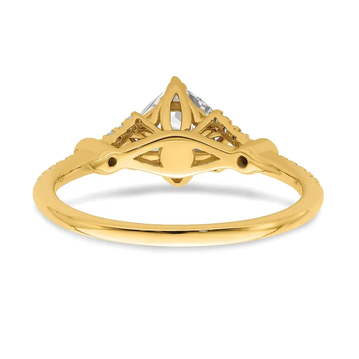 100ct CZ Solid Real 14k Polish 1ct Cushion Engagement Dia Ring Goldia Rings