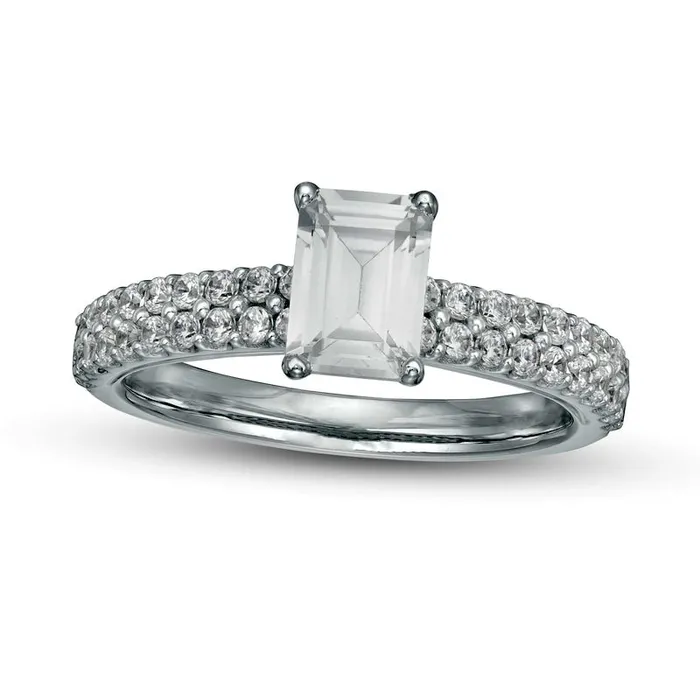 125 CT TW Certified EmeraldCut LabCreated Diamond Engagement Ring in Solid 14K White Gold FVS2 Goldia Rings 125 CT TW Certified EmeraldCut LabCreated Diamond Engagement Ring in Solid 14K White Gold FVS2 Goldia Rings