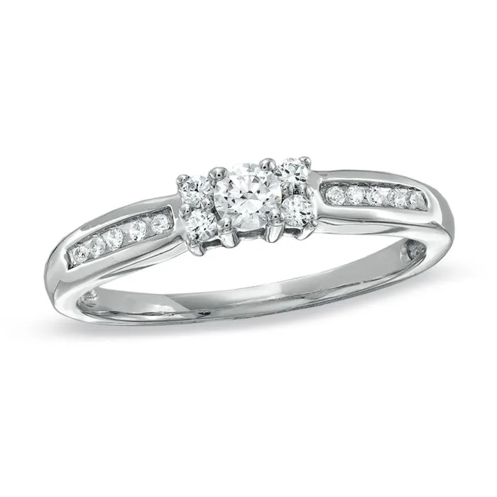 14 CT TW Diamond Channel Engagement Ring in 14K White Gold Goldiacom Rings 14 CT TW Diamond Channel Engagement Ring in 14K White Gold Goldiacom Rings