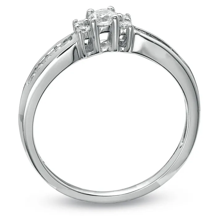 14 CT TW Diamond Channel Engagement Ring in 14K White Gold Goldiacom Rings