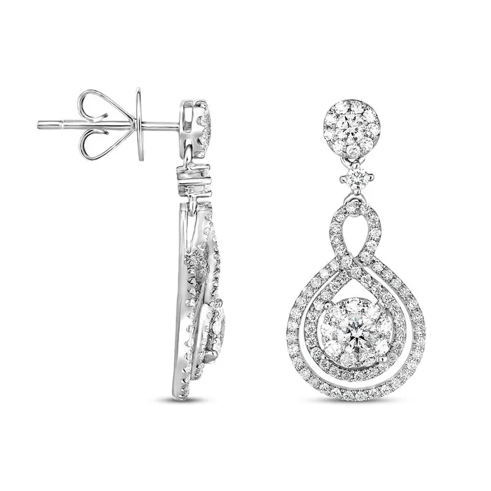1 CT TW Diamond Frame Infinity Drop Earrings in 10K White Gold Goldia Earrings 1 CT TW Diamond Frame Infinity Drop Earrings in 10K White Gold Goldia Earrings