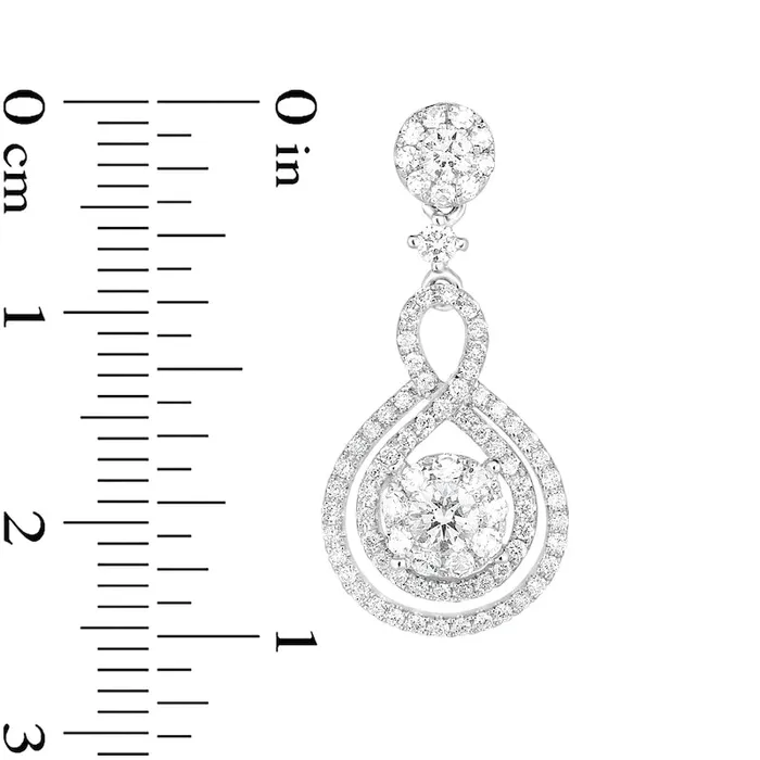 1 CT TW Diamond Frame Infinity Drop Earrings in 10K White Gold Goldia Earrings 1 CT TW Diamond Frame Infinity Drop Earrings in 10K White Gold Goldia Earrings