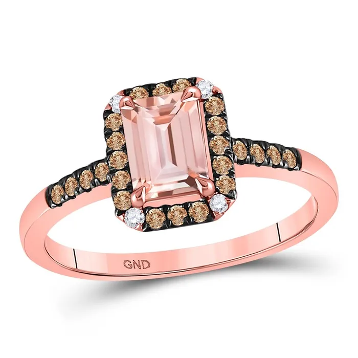 10k Rose Gold Emeraldcut Morganite Solitaire Ring 114 Cttw gndatlanta Rings 10k Rose Gold Emeraldcut Morganite Solitaire Ring 114 Cttw gndatlanta Rings