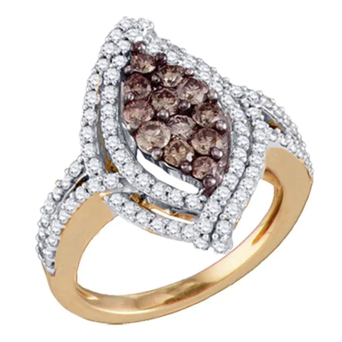 10k Rose Gold Round Brown Diamond Fashion Ring 158 Cttw gndatlanta Rings 10k Rose Gold Round Brown Diamond Fashion Ring 158 Cttw gndatlanta Rings