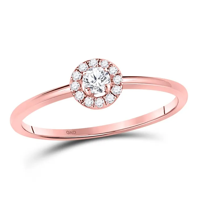 10k Rose Gold Round Diamond Solitaire Stackable Band Ring 15 Cttw gndatlanta Rings 10k Rose Gold Round Diamond Solitaire Stackable Band Ring 15 Cttw gndatlanta Rings