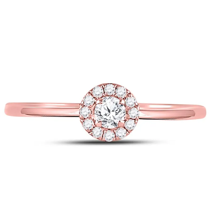 10k Rose Gold Round Diamond Solitaire Stackable Band Ring 15 Cttw gndatlanta Rings