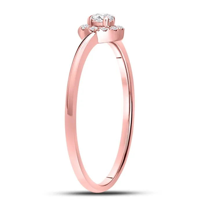 10k Rose Gold Round Diamond Solitaire Stackable Band Ring 15 Cttw gndatlanta Rings