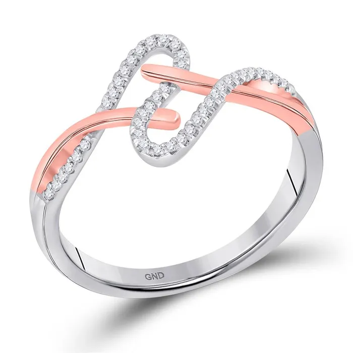 10k Twotone Gold Round Diamond Bisected Band Ring 110 Cttw gndatlanta Rings 10k Twotone Gold Round Diamond Bisected Band Ring 110 Cttw gndatlanta Rings