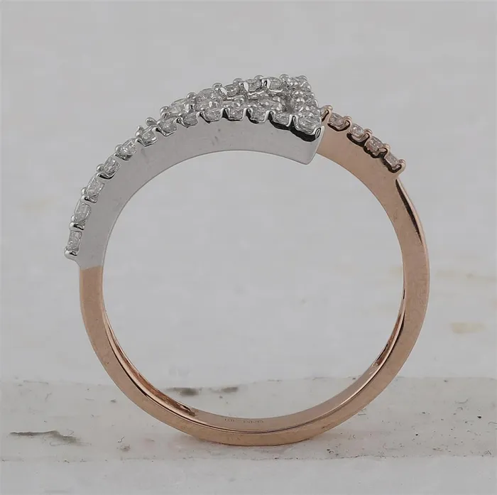10k Twotone Gold Round Diamond Triangle Ring 13 Cttw gndatlanta Rings