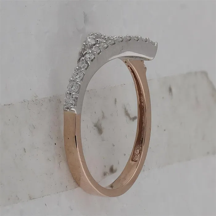 10k Twotone Gold Round Diamond Triangle Ring 13 Cttw gndatlanta Rings