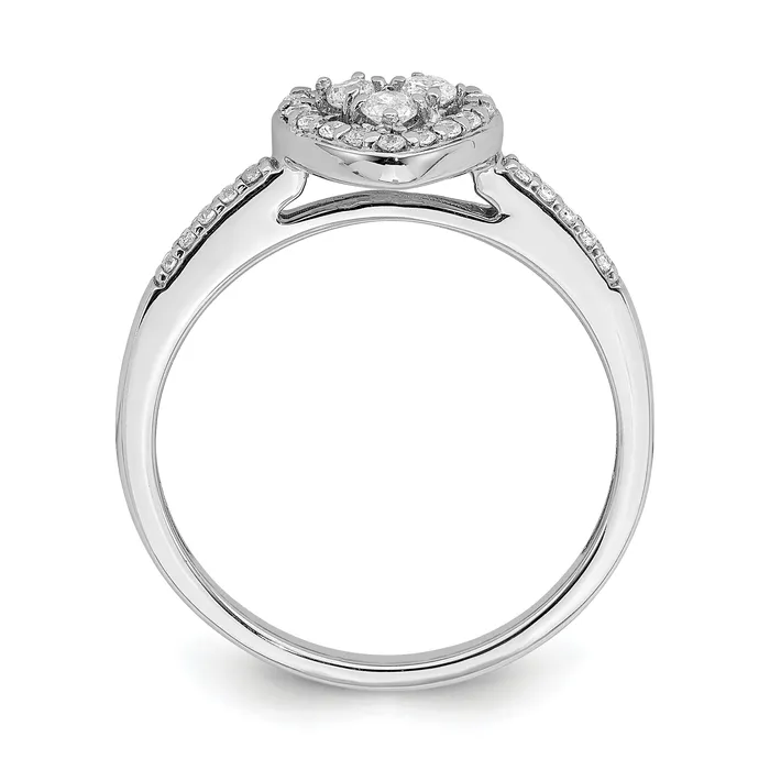 10k White Gold 14 Ct Lab Grown Diamond VSSI G Cluster Engagement Ring Goldia Rings