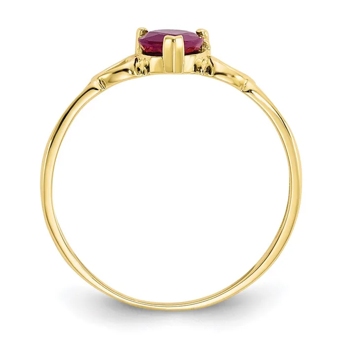 10K Yellow Gold Polished Geniune Ruby Birthstone Ring Goldia Rings