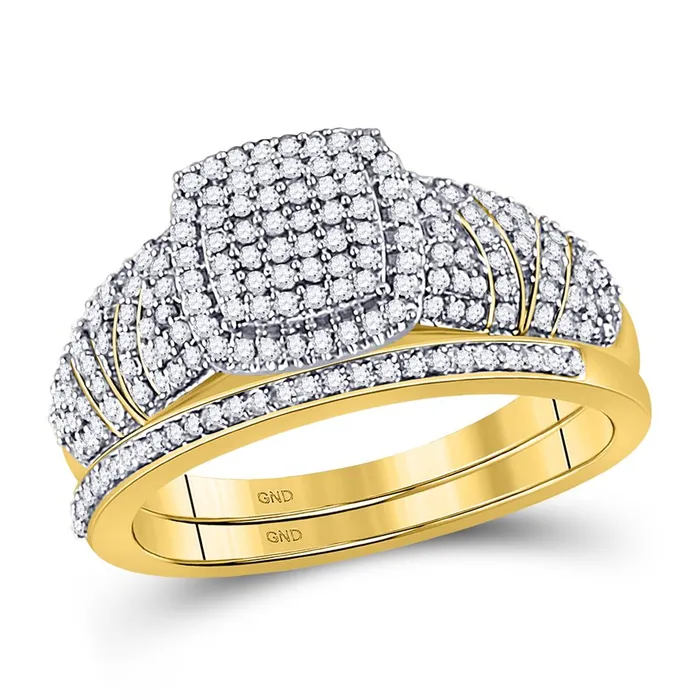 10k Yellow Gold Round Diamond Bridal Wedding Ring Set 12 Cttw gndatlanta Rings 10k Yellow Gold Round Diamond Bridal Wedding Ring Set 12 Cttw gndatlanta Rings