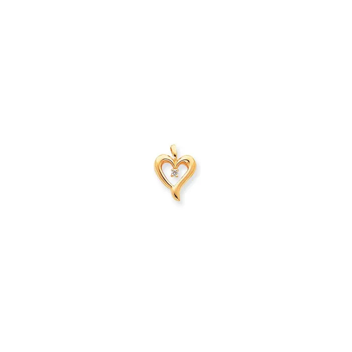 14k AAA Diamond heart pendant Goldiacom Necklaces