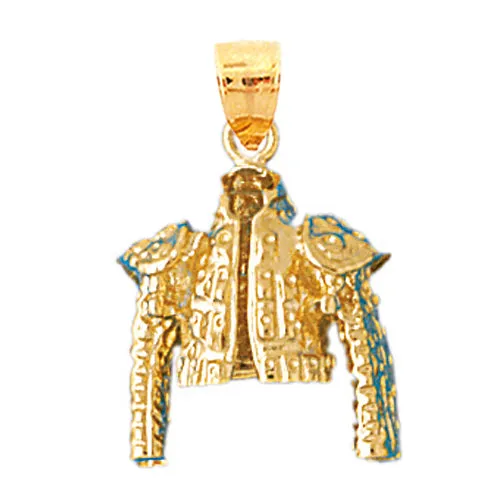 14K Gold 3D Matador Vest Pendant Goldia Necklaces