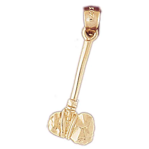 14K Gold 3D Warrior Tomahawk Charm Goldia Charm Necklaces