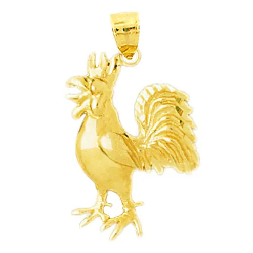 14K Gold Crowned Rooster Pendant Goldia PreStyled Sets