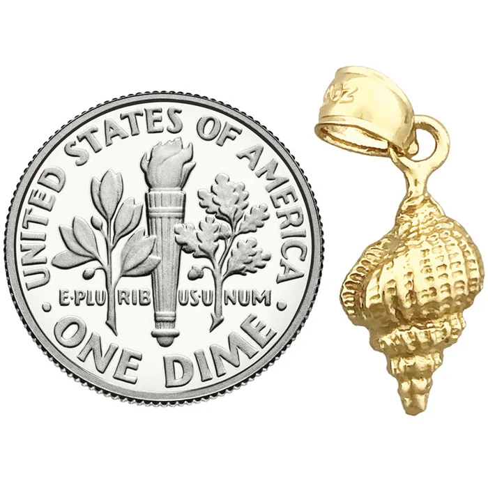 14K Gold Mollusk Shell Charm Goldia Charm Necklaces