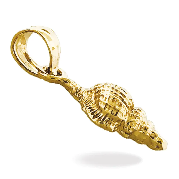 14K Gold Mollusk Shell Charm Goldia Charm Necklaces