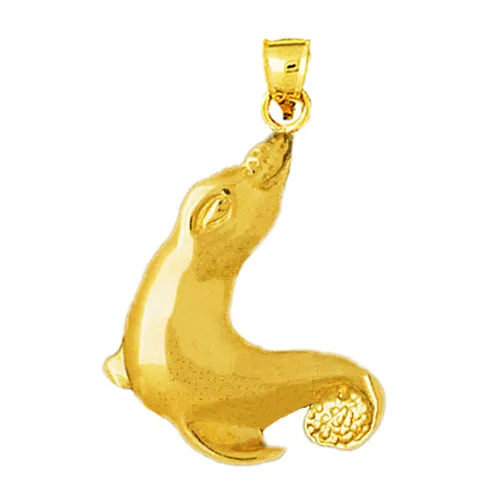 14K Gold Sea Lion Calf Pendant Goldia PreStyled Sets
