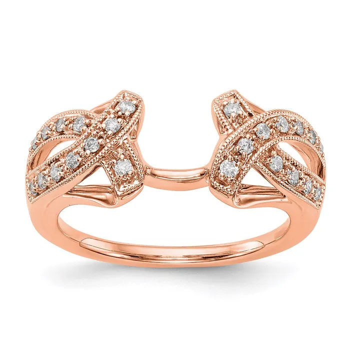 14K Rose Gold Real Diamond Wrap Goldia Earrings