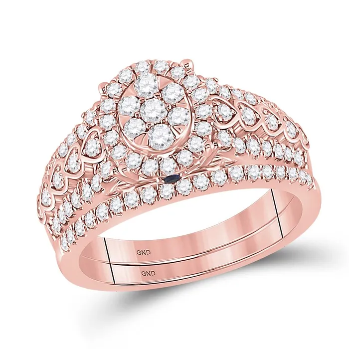 14k Rose Gold Round Diamond Bridal Wedding Ring Set 78 Cttw gndatlanta Rings 14k Rose Gold Round Diamond Bridal Wedding Ring Set 78 Cttw gndatlanta Rings