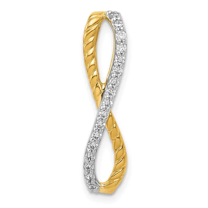 14k TwoTone Gold 15ct Real Diamond Fancy Braided Infinity Chain Slide Goldia Rings 14k TwoTone Gold 15ct Real Diamond Fancy Braided Infinity Chain Slide Goldia Rings