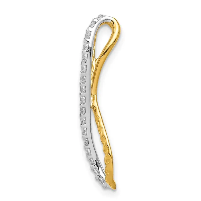 14k TwoTone Gold 15ct Real Diamond Fancy Braided Infinity Chain Slide Goldia Rings