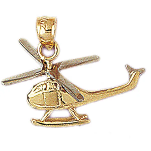 14K Two Tone Gold Helicopter Charm Goldia Rings