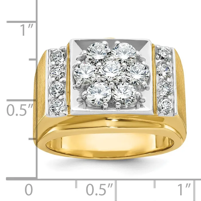 14k Twotone Gold Mens Polished and Satin Diamond Ring Mounting Goldia Rings