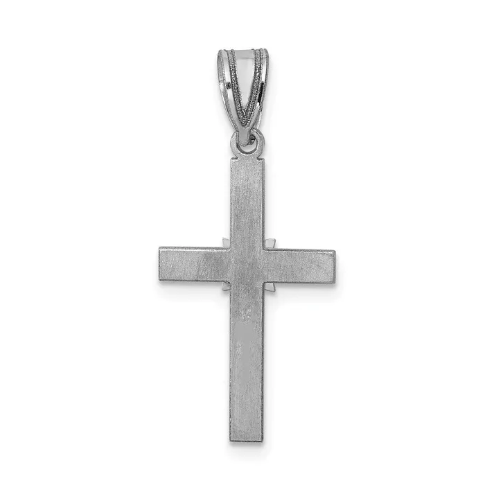 14k White Gold 01ct Real Diamond Cross Pendant Goldia Necklaces