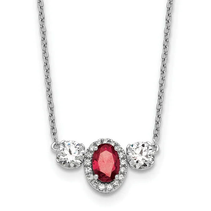 14k White Gold 1 18 Ct Lab Grown Diamond VSSI G and Created Ruby Three Stone 16 inch Necklace Goldia Necklaces 14k White Gold 1 18 Ct Lab Grown Diamond VSSI G and Created Ruby Three Stone 16 inch Necklace Goldia Necklaces