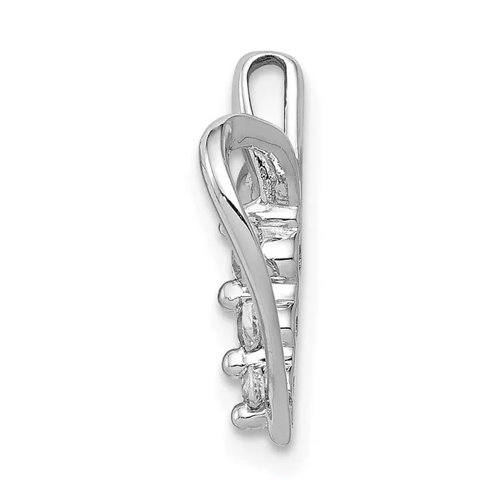 14k White Gold 110ct Real Diamond 3stone Heart Pendant Goldia Necklaces